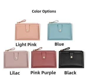 Porte-cartes minimalistes minces en rose clair, bleu, lilas, vieux rose et noir chic