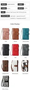 Detailed internal structure of RFID trifold wallet with 11 card slots and 5 bill compartments