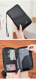 Détails du portefeuille de voyage RFID avec fentes pour cartes et compartiment mobile