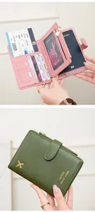 Internal details of RFID travel wallet showing card slots, zipper pocket and passport holder