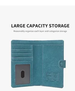 Detail view of RFID passport holder interior with 5 card slots and 2 SIM card slots