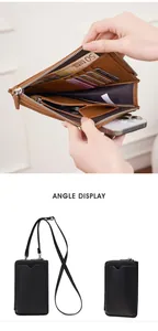 Detailed interior view showing card slots, zipper pocket and phone compartment