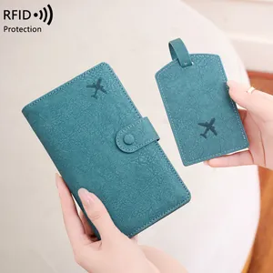 Θήκη Διαβατηρίου Από Δέρμα PU Με Προστασία RFID Και Ετικέτα Αποσκευών Πορτοφόλι Σχέδιο Αεροπλάνο Ταξιδιωτικά Αξεσουάρ Για Άνδρες Γυναίκες