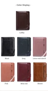 Detailed view of the multi-color collection of textured leather RFID passport holders