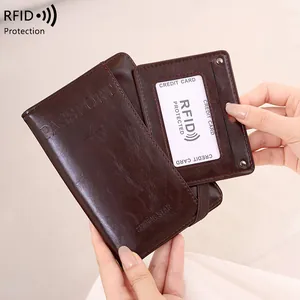 RFID Blocking Passport Holder PU Leather Travel Wallet Multi-Functional Document Organizer Card Case For Men Women