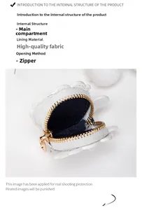 Detailed interior view of white leather pouch with smooth zipper and dark lining