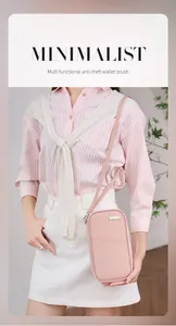 Pink waterproof RFID passport holder worn as a neck pouch for travel documents