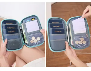 Λεπτομέρεια εσωτερικής θήκης διαβατηρίου RFID με υποδοχές καρτών και θήκη με πλέγμα