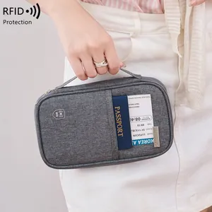 Θήκη Διαβατηρίου Ταξιδιού με Προστασία RFID Πορτοφόλι Αδιάβροχο Νάιλον Πολυλειτουργικός Οργανωτής Εγγράφων Τσάντα Κινητού για Άνδρες Γυναίκες