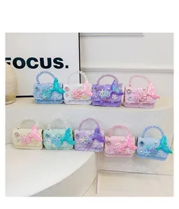 Selezione di borse per bambini con paillettes e manico di perle in vari colori