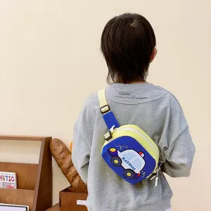 Cool cartoon police car kids chest bag with adjustable strap for boys and girls