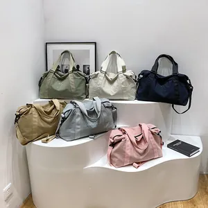 Borsa da Viaggio in Tessuto Lavato di Grande Capacità per Uomo Donna Borsa Sportiva Impermeabile Multifunzionale a Mano