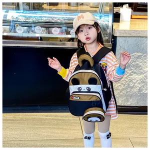 Toddler panda backpack with cute 3D ears and matching mini coin purse for kids