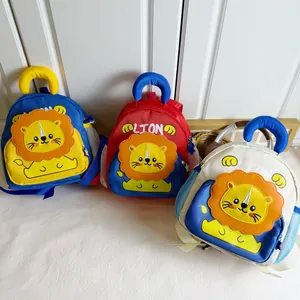 Cartoon Lion Kids Backpack For Kindergarten Toddler Boys Girls Nylon Lightweight Waterproof Cute Animal Schoolbag Travel Daypack