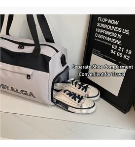 Travel duffel bag featuring a functional independent shoe compartment for organized storage