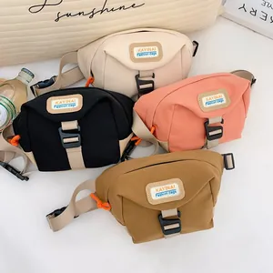 Kids Fashion Nylon Chest Bag Mini Waist Bag Adjustable Shoulder Strap Casual Crossbody Bag For Boys Girls Outdoor Travel