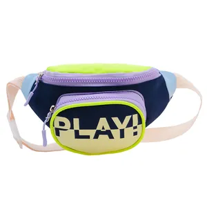 Sac banane enfant multicolore avec imprimé PLAY! et sangle réglable en nylon