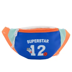 Kids sporty color-block waist bag with Superstar print and adjustable strap