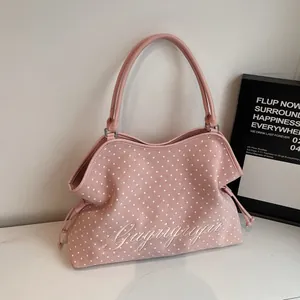 Damen Shopper Große Kapazität Koreanische Mode Leopardenmuster Stern Punkte Wildleder PU Schultertasche Für Alltag Reisen