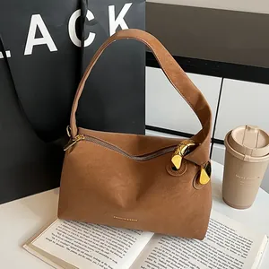 Borsa a Tracolla in Pelle PU Retro da Donna Lettere alla Moda Borsa a Mano con Catena Dorata Borsa Crossbody Urban Minimalist