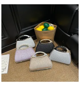 Detailed collection of sparkly sequin evening bags in silver black purple and gold