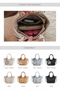 Detail view of large capacity tote bag interior with color options and star charm