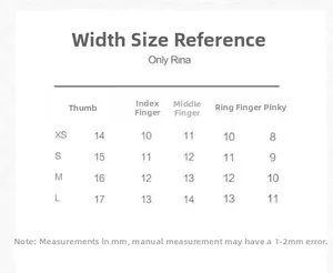 Guide détaillé des tailles de largeur pour faux ongles courts faits main de XS à L