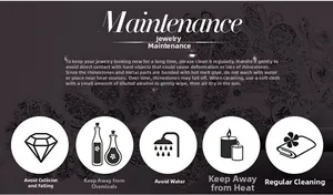 Detailed jewelry maintenance guide for bridal rhinestone accessories with icons