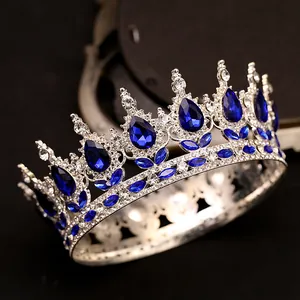 Couronne Mariée Vintage Baroque Diadème Pour Femmes Strass Cristal Luxe Mariage Accessoires Cheveux Concours Fête Anniversaire Coiffe Bijoux Royaux