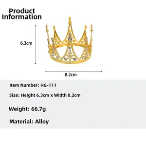 Tableau des tailles pour couronne baroque dorée affichant hauteur 6,3cm et largeur 8,2cm