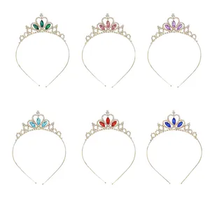 Couronne de Diadème de Princesse pour Filles Alliage Strass Design de Cœur Serre-tête pour Anniversaire Mariage Fête Accessoires de Cheveux