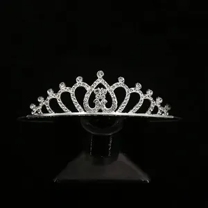 Elegant silver bridal tiara with sparkling rhinestones for weddings and parties
