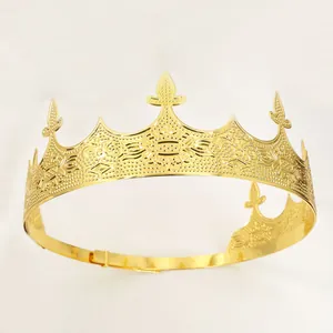 European Vintage Adjustable Metal King Crown Fleur De Lis For Birthday Party Wedding Performance Cosplay Headpiece