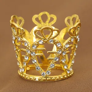 Mini Legierung Strass Krone Kuchendekoration Für Haarschmuck Herzform Gold Silber Roségold Hochzeit Geburtstag Dekoration