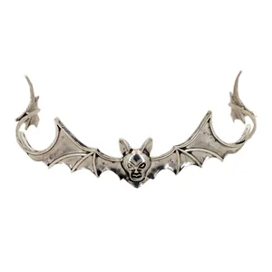 Gothic silver bat wings headband made of alloy, perfect accessory for Halloween party