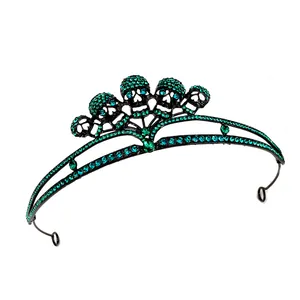 Gothic Skull Crown Alloy Rhinestone Halloween Headband Queen Witch Party Skeleton Dark Style Headpiece Cosplay Accessories
