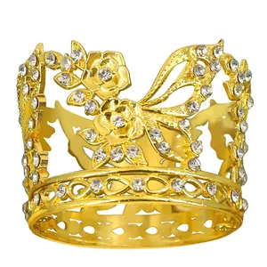 Alloy Rhinestone Rose Butterfly Mini Crown For Kids Birthday Cake Topper Wedding Party Hair Accessories Gift