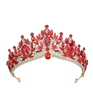 Baroque Luxury Rhinestone Crown Tiara Alloy Wedding Bride Birthday Princess Headpiece Hair Accessory Vintage Women Jewelry