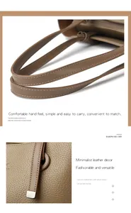 Détail du cabas en cuir beige montrant le grain fin et les coutures de précision
