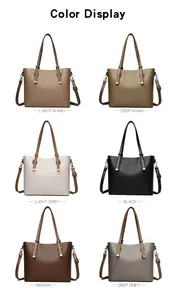 Aperçu détaillé des sacs cabas en similicuir minimalistes en six teintes élégantes