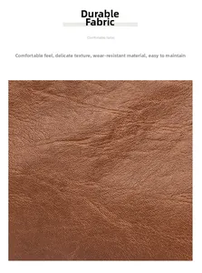 Close-up of brown washed PU leather texture showing fine grain and durable material