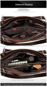 Interior layout showing multi-compartment storage and large capacity of the tote bag