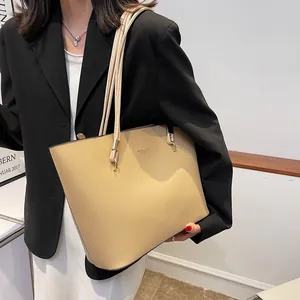 Minimalist beige leather tote bag with LIVRE & LOVE PARIS print for women's daily commute