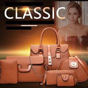 Women Fashion Lattice Canvas Tote Shoulder Crossbody Bag Wallet Clutch Card Holder Large Capacity Retro Style Handbag