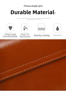 Macro shot of durable brown leather texture with high-quality double stitching detail