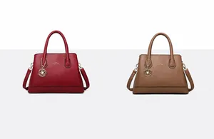 Detailed visual of fashion tote handbags in elegant wine red and khaki textures