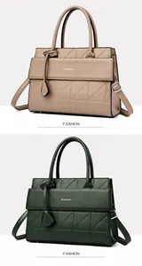 Detailed view of khaki and green tote bags featuring geometric triangle texture design