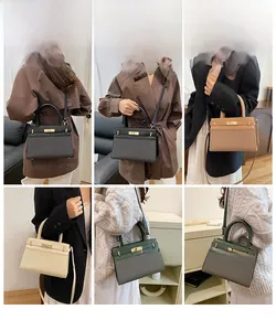 Detail shots of versatile handbag in four colors with leather and fabric patchwork texture
