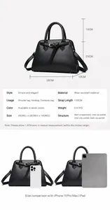 Maattabel voor grote crossbody handtas met afmetingen van 28x20x10 cm