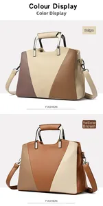 Detailed comparison of lychee texture leather handbags in beige and yellow-brown colors